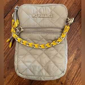 MZ Wallace Micro Crosby in Atmoshere and Sunflower with wide strap